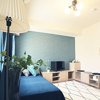 北欧 ブルーグリーンの壁紙のおしゃれなインテリア 部屋 家具の実例 Roomclip ルームクリップ