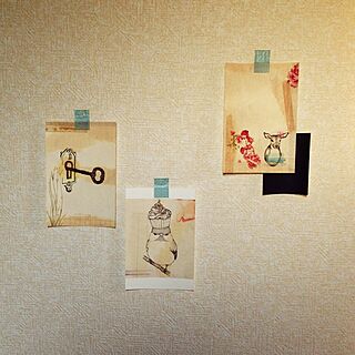 壁/天井/ポストカード風/pinterest/マスキングテープ　壁のインテリア実例 - 2014-03-29 17:35:00