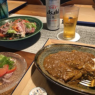 シンプルな食事/ふたり暮らし/豚肉カレー/チーズ/ヨーグルト...などのインテリア実例 - 2022-07-18 18:54:43