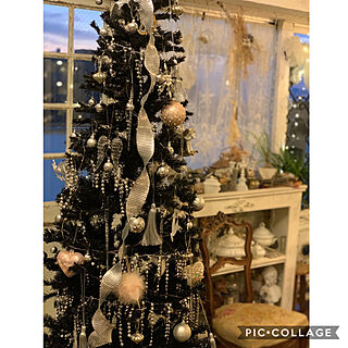 クリスマス/vintage/ブラックツリー/クリスマス2019/クリスマスツリー...などのインテリア実例 - 2019-11-17 17:24:04