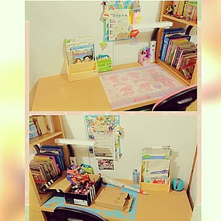 机/twindesk/kidsスペース/つくえ/kids room...などのインテリア実例 - 2016-01-28 00:36:15