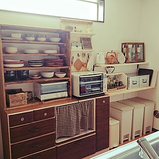 キッチン/DIY/カフェ風/食器棚リメイク/食器棚DIY...などのインテリア実例 - 2016-06-05 10:20:19