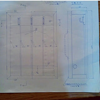 設計図/キーボックス/主人が書いた設計図/壁/天井/いいね❤300人感謝です❤のインテリア実例 - 2018-06-05 20:17:18