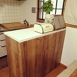 キッチン/漆喰壁DIY/ウンベラータ/ヘリンボーン/コンロカバー...などのインテリア実例 - 2016-09-16 14:56:54