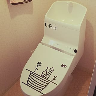 バス/トイレ/ウォールステッカー/一戸建て/トイレ/トイレはピンクのインテリア実例 - 2017-01-15 20:13:04