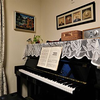 バイエル/ピアノのある部屋/額絵/カフェ風/かご...などのインテリア実例 - 2020-03-21 22:14:27