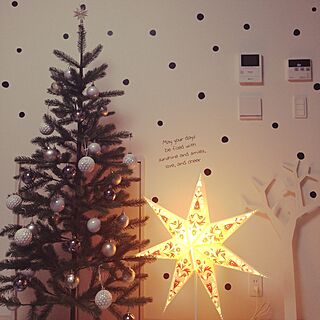 壁/天井/星のライト/IKEAのツリー/ウォールステッカー/クリスマス...などのインテリア実例 - 2016-11-14 17:07:59