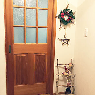 玄関/入り口/DIY/庭の剪定した枝/クリスマス/いいね！ありがとうございます♪...などのインテリア実例 - 2018-12-04 20:28:50