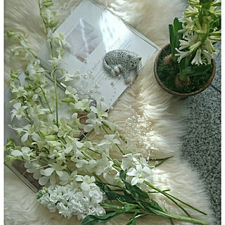 ベッド周り/花のある暮らし/花のある生活/花が好き/白の花が好き...などのインテリア実例 - 2020-01-24 14:51:31