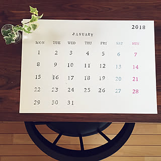 カレンダー自作/カレンダー2018/イベント/カレンダー/シンプル...などのインテリア実例 - 2018-01-11 18:36:51