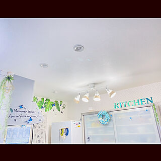 キッチンの照明/わが家の明かり/ウォールデコレーション♡/壁/天井のインテリア実例 - 2021-07-16 23:21:05
