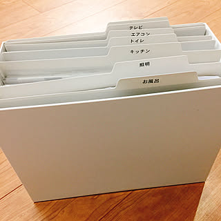 棚/保証書収納/ネームランドでラベル/無印良品 ファイルボックス/無印良品...などのインテリア実例 - 2018-12-23 22:58:36