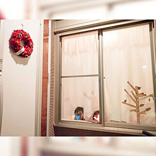 玄関/入り口/クリスマスリース 玄関ドア/クリスマスリース/クリスマス/小さなお家...などのインテリア実例 - 2019-12-10 19:56:52