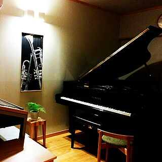 壁/天井/ピアノ/グランドピアノ/ピアノ部屋/手ぬぐい...などのインテリア実例 - 2017-01-26 22:01:18
