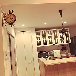 キッチン/ペンダントライト/IKEA/カップボード/両面時計...などのインテリア実例 - 2017-06-20 22:23:24