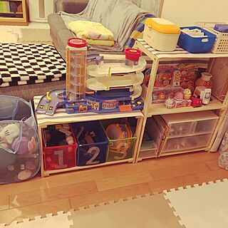 リビング/IKEAボックス/こどもと暮らす。/おもちゃ/ニトリのインテリア実例 - 2016-12-22 16:30:22