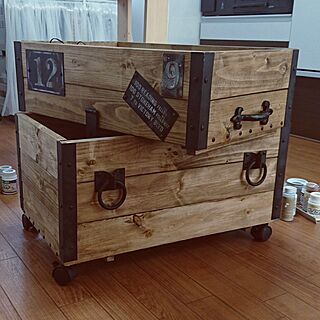 玄関/入り口/STORAGE BOX/PAINT/wood box/DIY...などのインテリア実例 - 2017-02-07 12:17:44