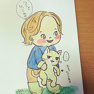 机/息子の似顔絵/いいね、フォローありがとうございます❤️/出会いに感謝(о´∀`о)/仲良くしてください♪...などのインテリア実例 - 2018-02-24 08:30:36