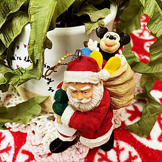ミッキーマウス/サンタクロース置物/冬支度/クリスマス飾り/12月飾り...などのインテリア実例 - 2022-12-11 02:39:45