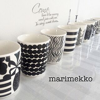 白黒/モノトーン/マリメッコ/marimekko カップ/マグカップ...などのインテリア実例 - 2015-01-11 06:07:59