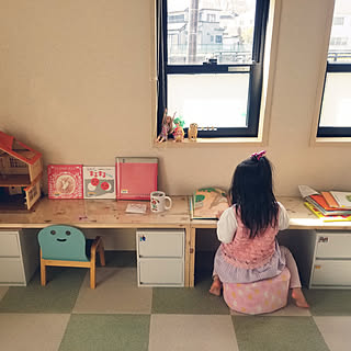 机/おもちゃ収納/リカちゃん/シルバニアファミリー/机DIY...などのインテリア実例 - 2019-03-13 12:58:52