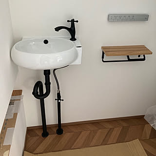 トイレ洗面台/造作トイレペーパーニッチ/ヘリボーン床/バス/トイレのインテリア実例 - 2022-07-15 00:35:10