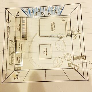 部屋全体/空想/8畳/ひとり暮らし/シンセサイザー(の予定)...などのインテリア実例 - 2017-01-16 17:28:17