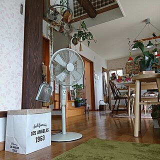 部屋全体/扇風機/植物/かるかるブリック/100均...などのインテリア実例 - 2017-06-24 09:46:56