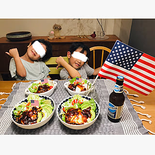 USA/ブルームーン/ロコモコ丼/おうち夏祭り/おうち世界旅行...などのインテリア実例 - 2020-08-19 21:21:30