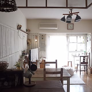 部屋全体/DIYだらけ/キッチンからのリビングダイニング/いただきものいっぱい写ってます♡のインテリア実例 - 2016-05-06 11:08:42