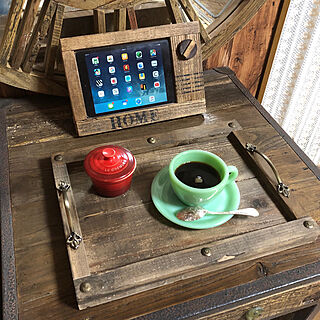 iPadスタンド/コーヒーのある暮らし/ファイヤーキング/木製/古材...などのインテリア実例 - 2019-06-07 18:46:51