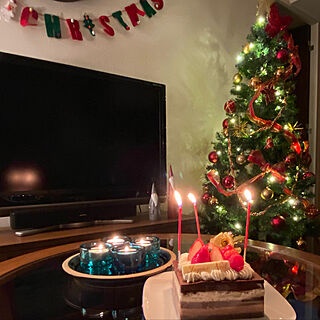 キャンドル/ライトアップ/クリスマスツリー/クリスマスケーキ/クリスマスディスプレイ...などのインテリア実例 - 2020-12-20 21:34:19