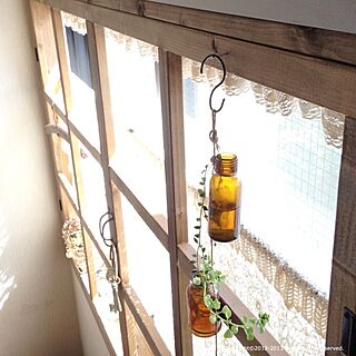 リビング/S字フック/DIY/手作り窓枠/植物...などのインテリア実例 - 2013-09-04 13:54:57
