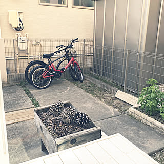 自転車置き場/自転車/アンティーク/木箱/大きな松ぼっくり...などのインテリア実例 - 2019-11-07 12:30:40