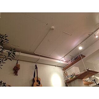 壁/天井/ギター/植物/配管/吊り棚...などのインテリア実例 - 2013-09-21 00:33:55