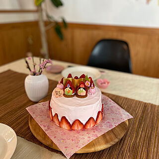 机/ちらし寿司/手作りケーキでお祝い/ひな祭り/2024年のインテリア実例 - 2024-03-05 22:16:08