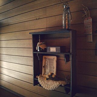 玄関/入り口/DIY棚/手作り/wall cabinet/old farmhouseのインテリア実例 - 2017-02-06 10:55:58