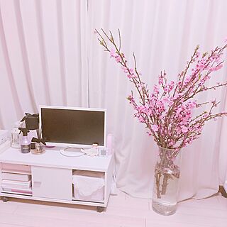 桃の花/お花のある暮らし/ピンクが一杯/花瓶/ピンクピンクピンク...などのインテリア実例 - 2017-04-10 04:59:03