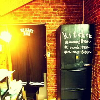 DIY/冷蔵庫リメイク/黒板ペイント/黒板ペイントアート/落書き！...などのインテリア実例 - 2016-08-25 15:41:56