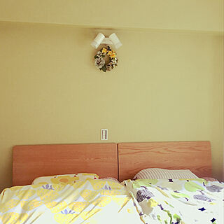 ベッド/壁紙/リース/黄色/花のある暮らし...などのインテリア実例 - 2020-05-04 15:38:10