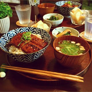 机/土用の丑の日/ダイニング/おうちごはん/和食...などのインテリア実例 - 2017-07-25 21:47:55