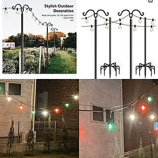 string lights/string light pole/裏庭のある家/garden lights/ガーデンライト...などのインテリア実例 - 2022-12-20 21:34:24
