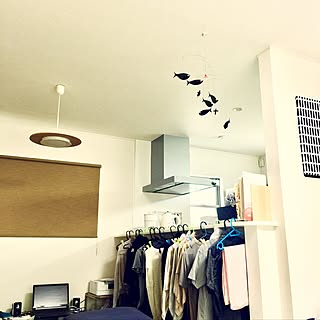 リビング/部屋干しのある生活/部屋干しスペース/北欧/洗い物は見えない事に...などのインテリア実例 - 2017-07-04 08:40:59