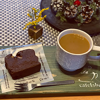 おうちカフェ/cafeボード/チョコケーキ/seria商品/セリア購入品...などのインテリア実例 - 2020-02-23 20:08:16