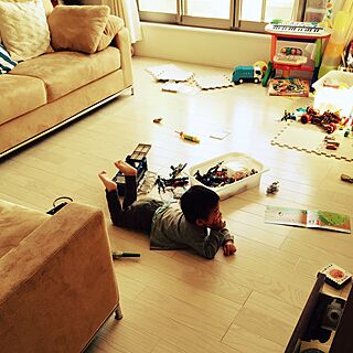 部屋全体/おもちゃの収納に悩む。/ソファのインテリア実例 - 2015-05-24 07:32:30