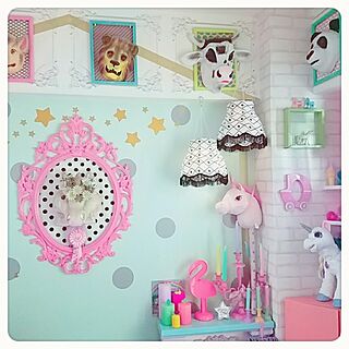 ピンクインテリア/ガーリー/カラフルな部屋/ゆめかわいい/Daiso...などのインテリア実例 - 2017-07-15 07:37:44