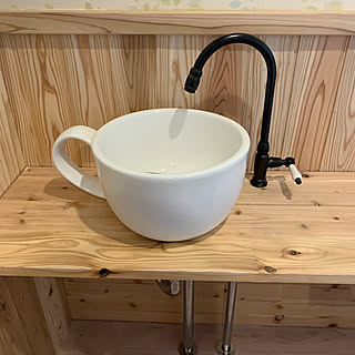 バス/トイレ/ムクボード/コーヒーカップ手洗器/トイレ/手洗器...などのインテリア実例 - 2019-09-01 22:47:16