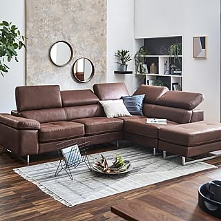 コジコジ様、革張りコーナーソファー 可愛いだけのソファと思ったそこ