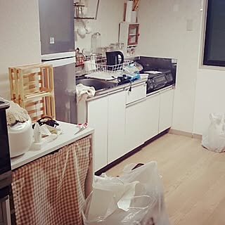 キッチン/途中経過①/賃貸キッチン改造中デス。/カフェ風を目指してのインテリア実例 - 2014-02-17 13:38:37