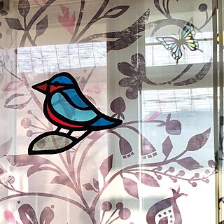 窓飾り/ステンドグラス風/鳥/プラバン/窓...などのインテリア実例 - 2021-09-18 02:02:10
